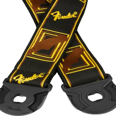 Fender QUICK GRIP Locking End Guitar Strap, Black/Yellow/Brown, 2" Wide image 12