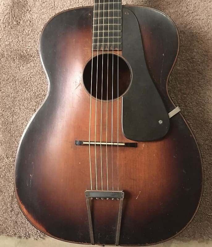 Vintage 1930's Regal Round Hole Archtop Acoustic Guitar Reverb