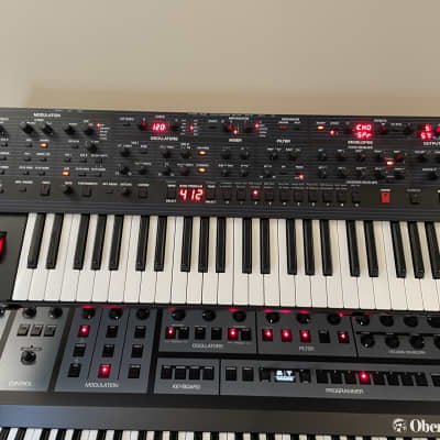 MINT Sequential OB-6 49-Key 6-Voice Polyphonic Synthesizer - Black with Wood Sides