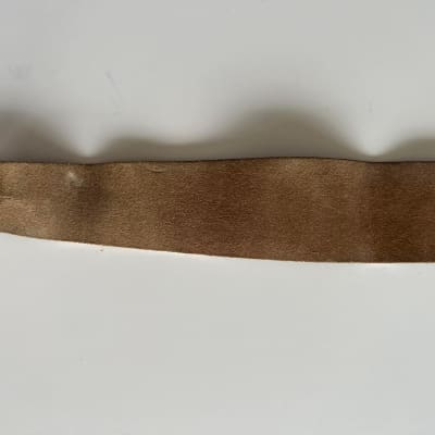 Fender light brown leather guitar / bass strap with golden | Reverb