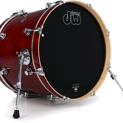 DW Performance Series Bass Drum - 16 x 20 inch - Cherry Stain Lacquer  Bundle with Kelly Concepts Kelly SHU FLATZ System for Shure Beta 91 / 91A image 2