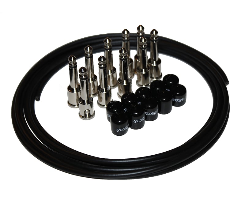 L's Deluxe Pedalboard Cable Kit in Black, Black Reverb