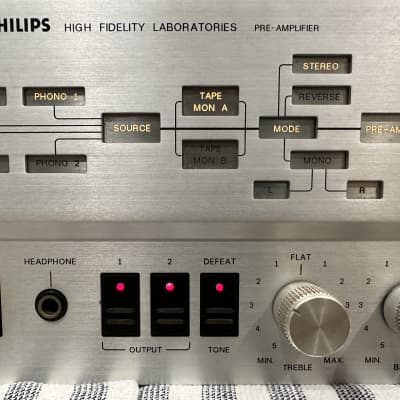 Philips AH572 high fidelity labs, fully serviced, Pre Amp amplifier vintage USA image 2