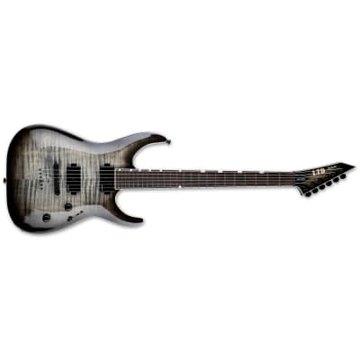 ESP LTD MH-1000NT Guitar, Fishman Fluence Modern Pickups, Flame Charcoal Burst image 1