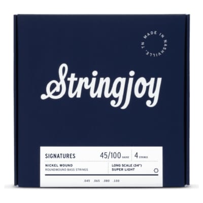 Stringjoy Light Gauge Long Scale Nickel Wound Bass Strings - 45-100 image 1