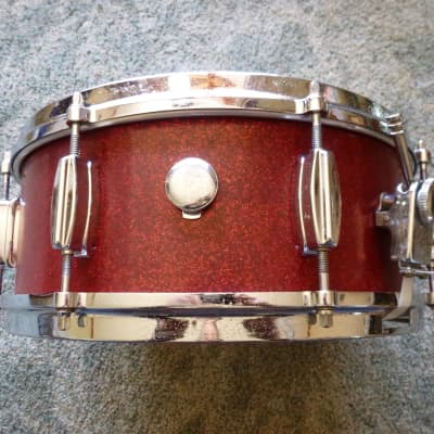 Zim-Gar 14x5.5" vintage snare drum 1960s - sparkle red with video image 2