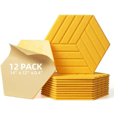2 Orange Acoustic Wedge Soundproofing Studio Foam Tiles 12 Pack