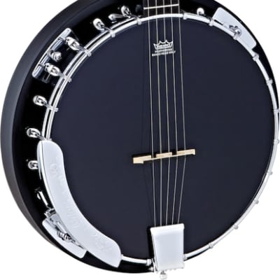 Ortega Guitars OBJ250-SBK Raven Series Banjo 5-string Mahogany Resonator Body w/ Free Bag, Black Satin Finish image 1
