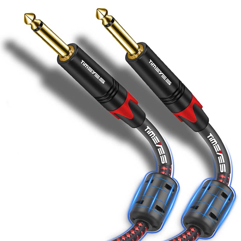 6FT 1/4 6.35mm Stereo Male to 2-RCA L+R Male Plug Dj Guitar Cable Audio  Cord