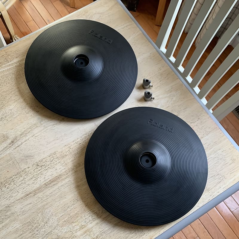 Two Roland CY-13R Crash Ride Cymbals for Electronic Drums, V-Drums
