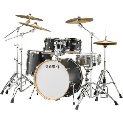 Yamaha Tour Custom Maple 4-Piece Shell Pack With 22" Bass Drum in Licorice Satin image 1