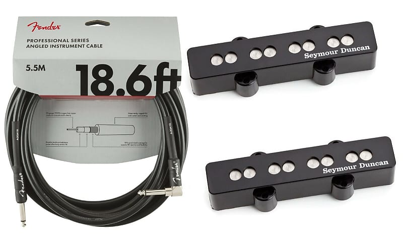 Seymour Duncan Quarter Pound Bassline Jazz Bass J Pickup Set SJB-3b Bridge  & SJB-3n Neck ( CABLE )