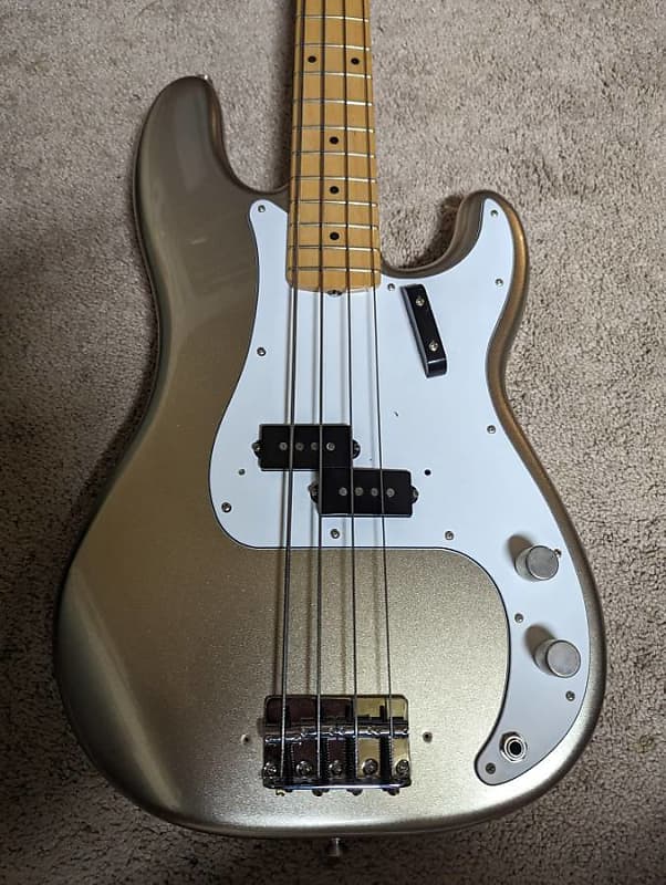 Fender 75th Anniversary Diamond Silver P bass -loaded body | Reverb