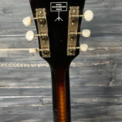 Used Kay 1950's Archtop Acoustic Guitar with Gig Bag- Sunburst image 9