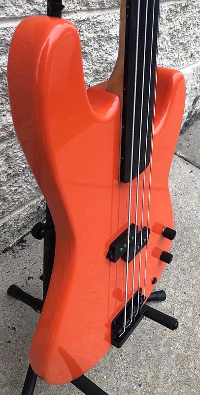 GAMMA Custom Bass Guitar PF21-02, Fretless Alpha Model, Navajo Orange image 1
