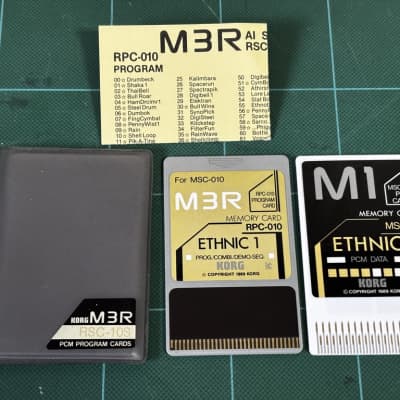 KORG M3R PCM PROGRAM CARDS ETHNIC 1 RSC-10S MSC-010 & RPC-010 w/ case