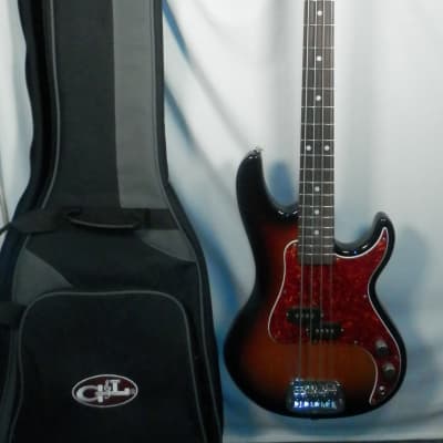 G&L Fullerton Deluxe SB-1 3-tone Sunburst 4-string electric bass with gig bag used Made in USA for sale