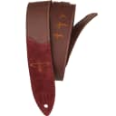 PRS Leather Guitar Strap with Embroidered Birds - Burgundy
