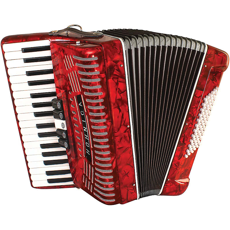 Hohner Hohnica 1305 Beginner 72 Bass Accordion Regular Red | Reverb