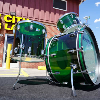 Ludwig USA Green Vistalite 50th Anniversary Pro Beat Outfit 3pc Shell Pack (Limited Edition - 2022) 13''/16''/24'' image 4