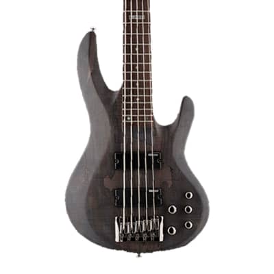 ESP LTD B205 5-String Bass Guitar - Spalted Maple Black Satin image 3