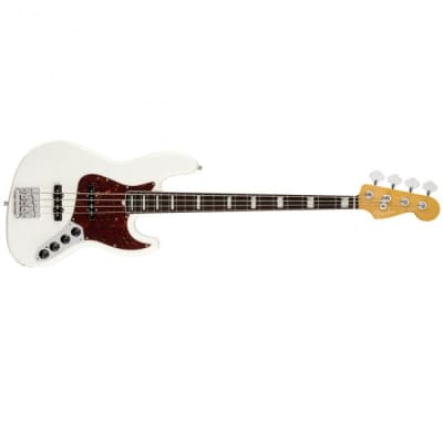 Fender American Ultra Jazz Bass Guitar Rosewood Fingerboard Arctic Pearl - 0199020781 image 1
