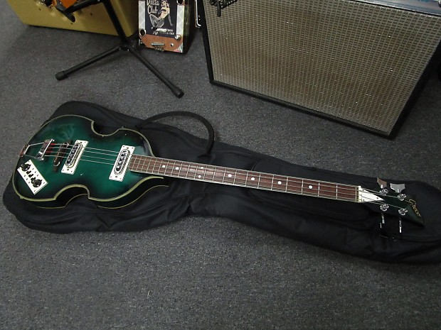 Greco Violin Bass 1968 model 971 Japan Teisco Shokai Green Burst