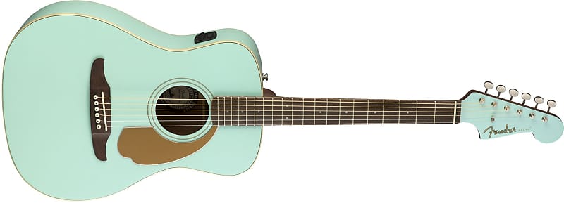 Fender Malibu Electric Acoustic Guitar in Aqua Splash with Walnut Fretboard image 1