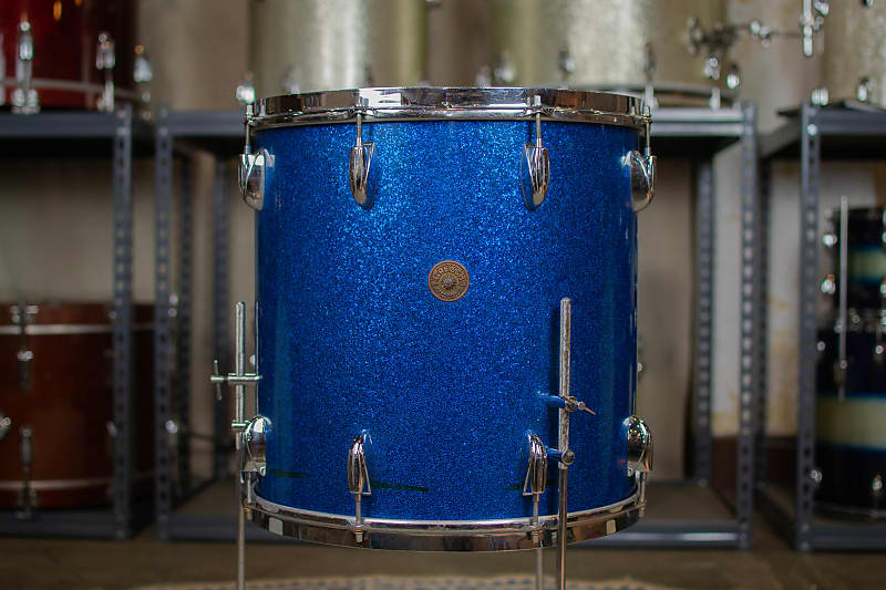 1950s Gretsch 16x16 Blue Sparkle Floor Tom Reverb