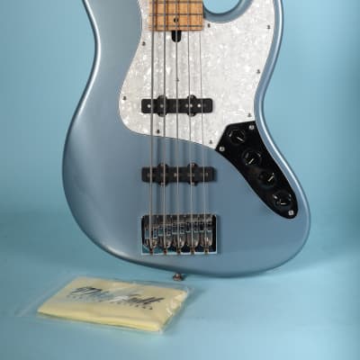 Mike Lull M5V Jazz Electric Bass 5 String Lake Placid Blue with Case for sale