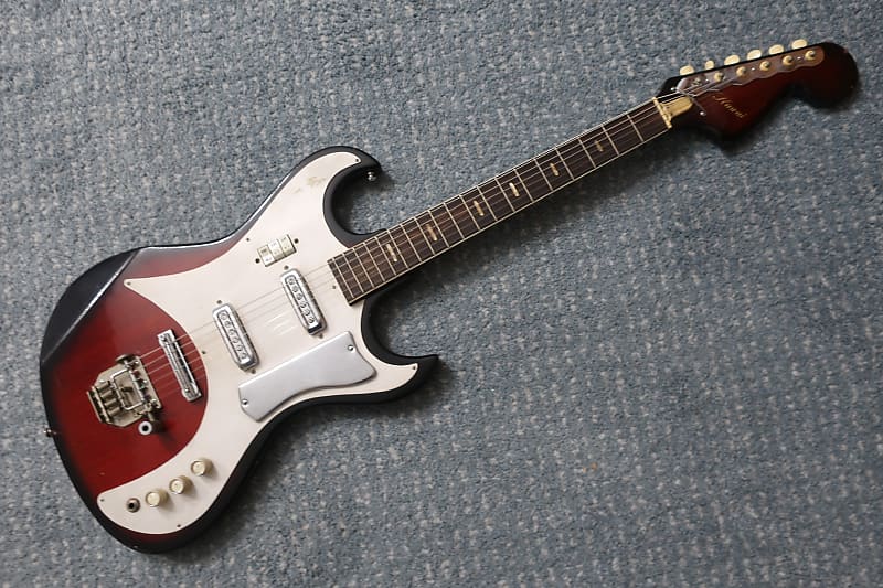 Vintage 1960s Teisco Kawai Wine Red Guitar MIJ Blues Machine Ry Cooder Hound Dog Taylor 3 PU Rare 24.5 scale image 1