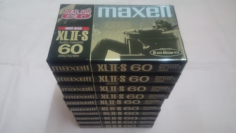 10 Maxell XLII-S 60 Vintage Blank Audio Cassette Tapes - Sealed