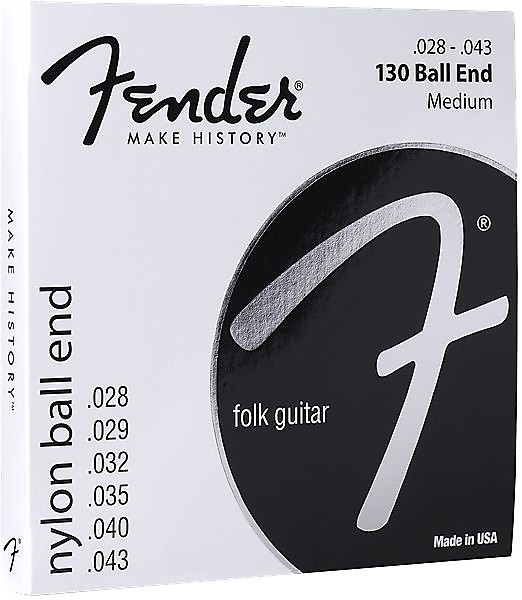 Fender Nylon Acoustic Strings, 130 Clear/Silver, Ball End, Gauges .028-.043, (6) 2016 image 1