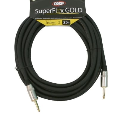 2 SuperFlex GOLD SFS-25QQ-SD Speaker Cables 1/4" to 1/4"  25' ft Premium Connectors Gold Contacts image 2