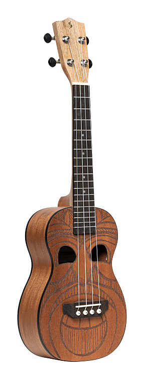 STAGG Tiki series concert ukulele with sapele top Maio finish with black nylon gigbag image 1