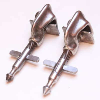 Ludwig Bass Drum Spurs (legs), Logo-Stamped, Die Cast Clamps, Traps Era  / 1920s-30s image 2