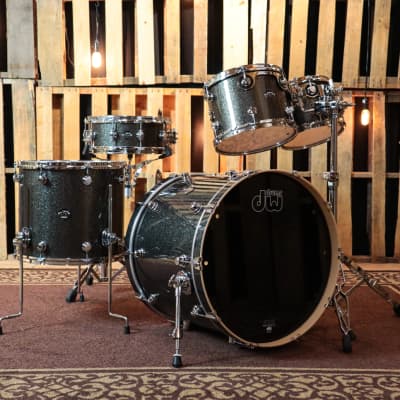 DW Performance Maple Pewter Sparkle Drum Set - 22,10,12,16,5.5x14 image 1