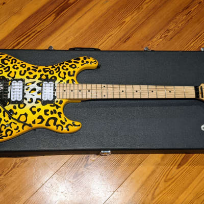 Kramer 2015 Pacer Satchel Yellow Leopard MIK Steel Panther Guitar w/Case, Very RARE, EXC Condition image 8