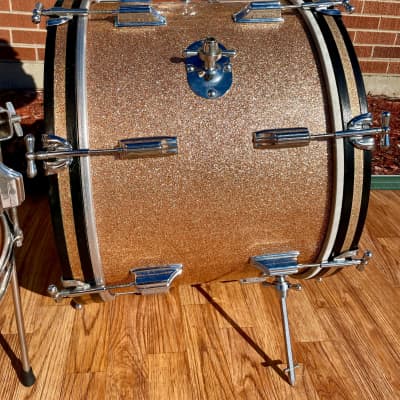 1960s Rogers Holiday Drum Set Pink Champagne Pearl Sparkle 20/12/14 image 15