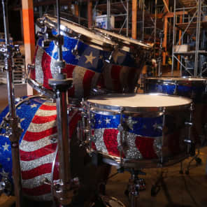 Spaun Custom 2000's American Flag Complete Drum Set image 8
