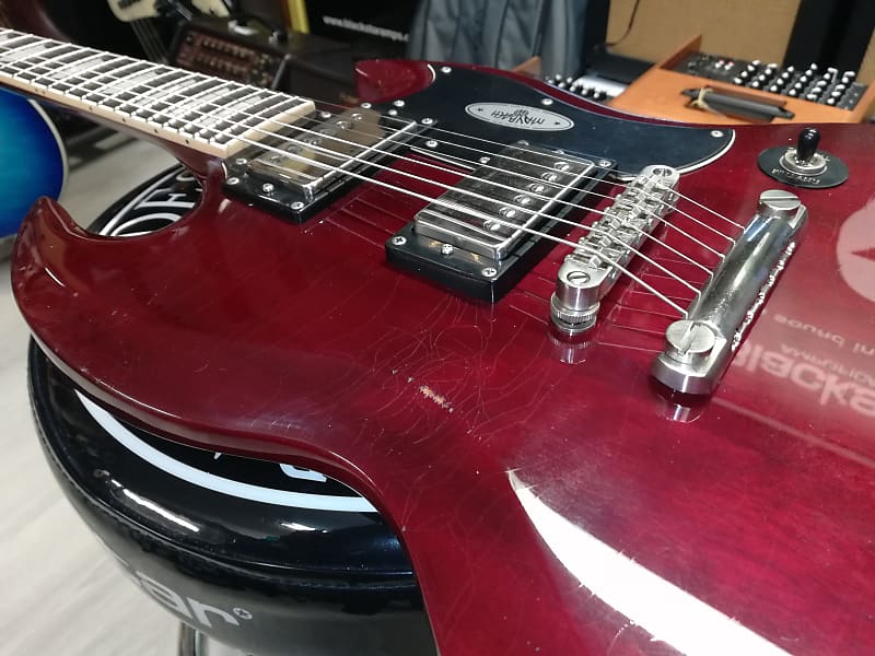 Guitare Electrique type SG - Maybach Albatroz 65-2 Dark Winered Aged