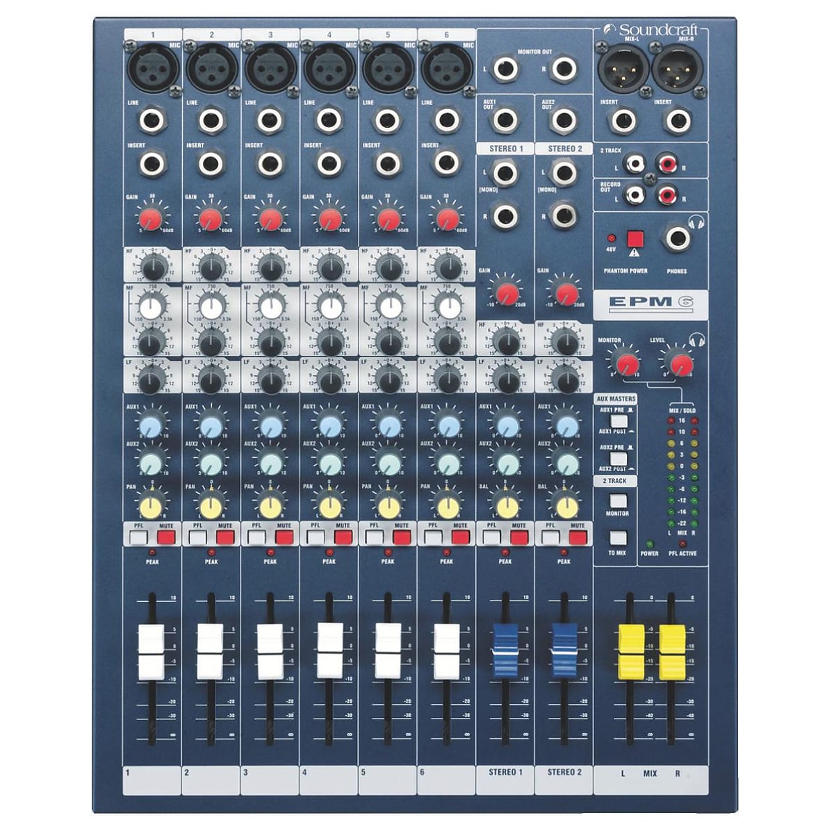 Soundcraft EPM6 6-Channel Multi-Format 6 Mono + 2 Stereo Analog Mixer Console