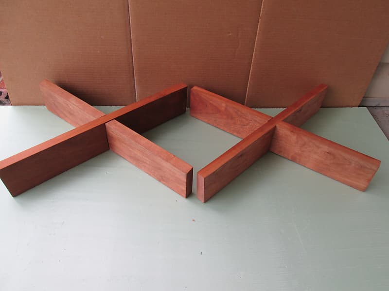 Solid cherry speaker stands  			