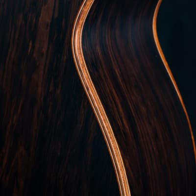 Lowden F-50 African Blackwood and Sinker Redwood with Abalone Top Trim, Inlay Package and Leaf Inlays NEW image 17