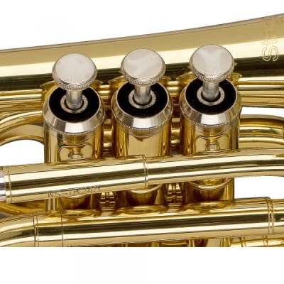 Stagg WS-TR245S ML-Bore Brass Body Key of Bb Pocket Trumpet w/Soft Case & Mouthpiece 7C Silver Plated image 3
