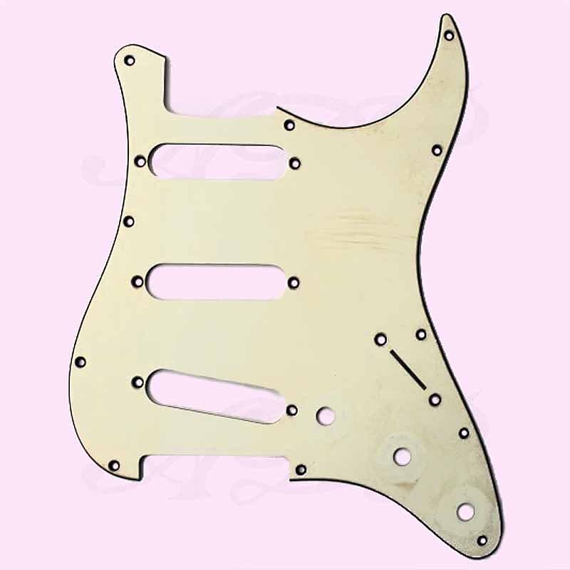 Stratocaster SSS Pickguard 62-72 Aged White, 3ply 11 holes image 1
