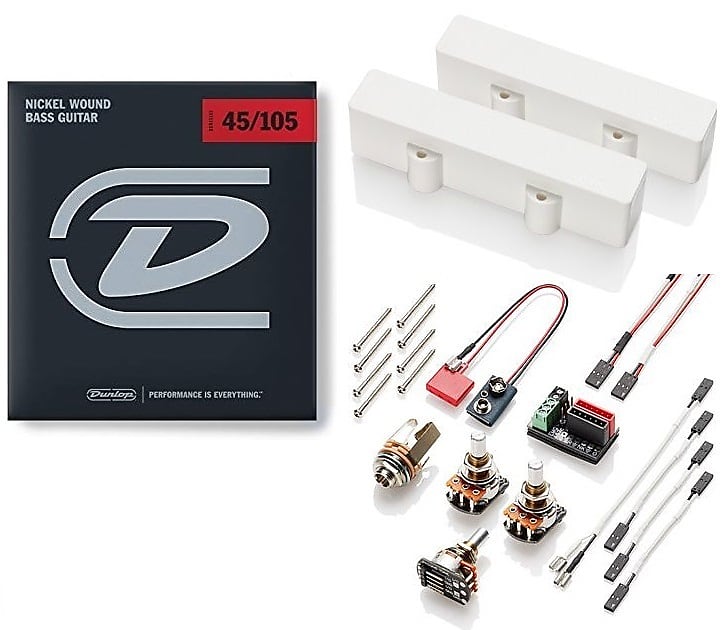 EMG JCS SET WHITE ACTIVE JAZZ J BASS PICKUPS CERAMIC & STEEL Reverb