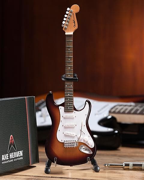AXE HEAVEN Official Classic Sunburst Fender Strat Miniature Guitar Display Gift image 1