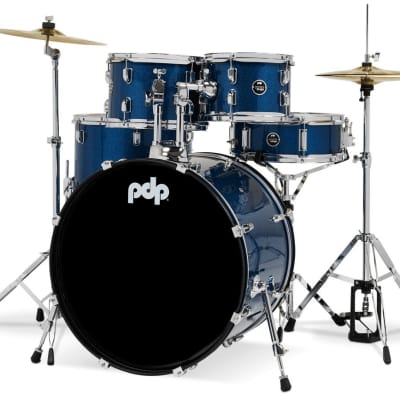 PDP Center Stage 5-Piece Full Drum Kit - 10/12/12/22/14 - Royal Blue Sparkle image 1