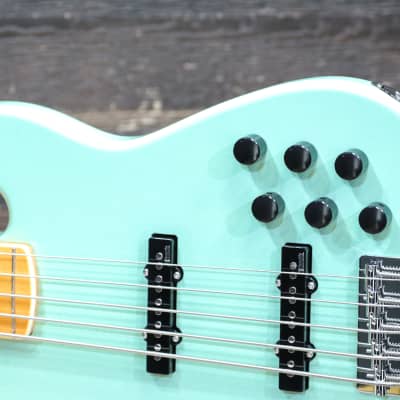 Markbass MB GV 5 Gloxy Val Surf Green CR MP 5-String Electric Bass w/Bag #IF0001924 image 7